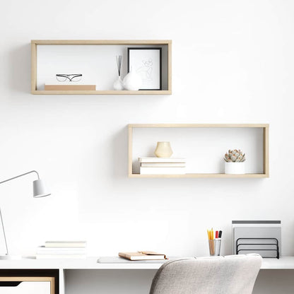Mensole Parete a Cubo 2pz Rovere Sonoma 60x15x23 cm Multistrato | homemem39