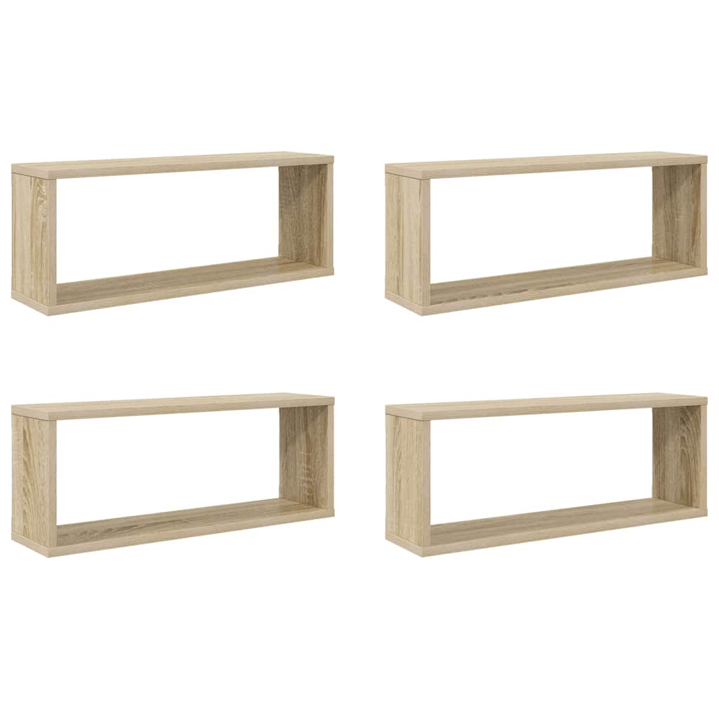 Mensole Parete a Cubo 4pz Rovere Sonoma 60x15x23 cm Multistrato | homemem39