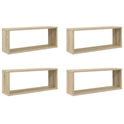 Mensole Parete a Cubo 4pz Rovere Sonoma 60x15x23 cm Multistrato | homemem39