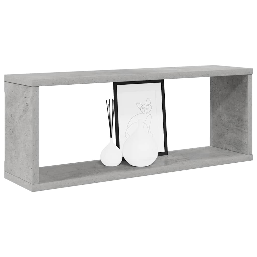 Mensole Parete a Cubo 2pz Grigio Cemento 60x15x23cm Multistrato | homemem39