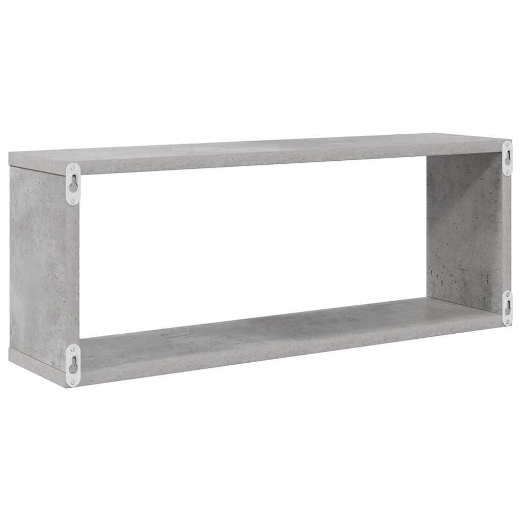 Mensole Parete a Cubo 2pz Grigio Cemento 60x15x23cm Multistrato | homemem39