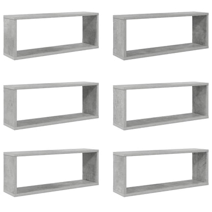 Mensole Parete a Cubo 6pz Grigio Cemento 60x15x23cm Multistrato | homemem39