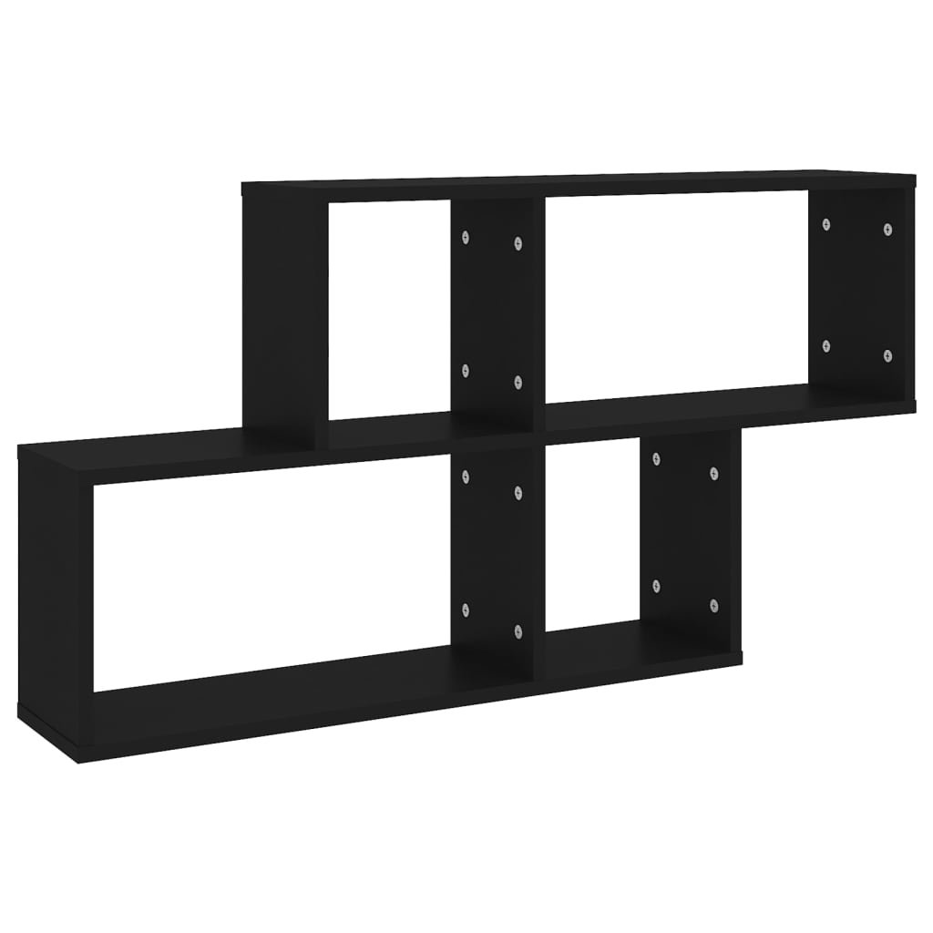 Scaffale a Parete Nero 100x18x53 cm in Legno Multistrato | homemem39