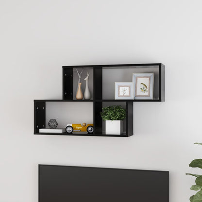 Scaffale a Parete Nero 100x18x53 cm in Legno Multistrato | homemem39