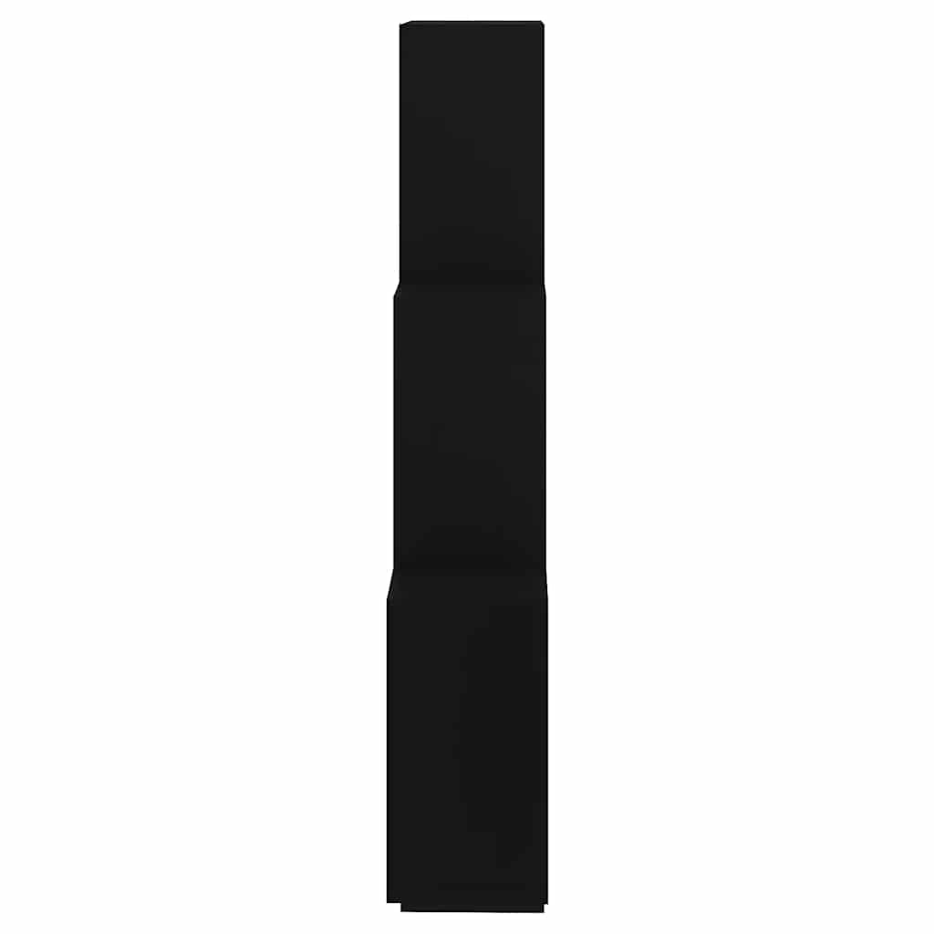 Mensola da Parete a Cubo Nera 78x15x93 cm in Legno Multistrato | homemem39