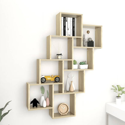 Mensola Parete Cubo Rovere Sonoma 90x15x119cm Legno Multistrato | homemem39