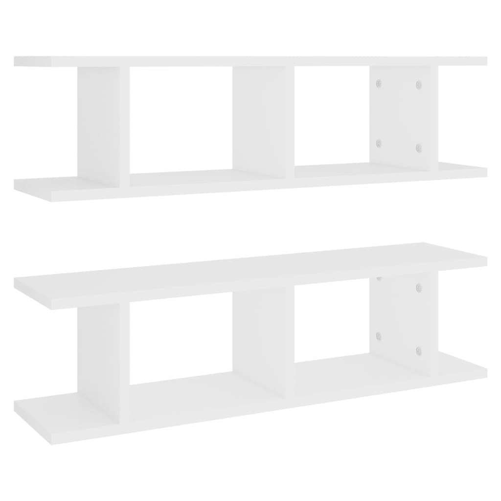 Mensole a Parete 2 pz Bianco 75x18x20 cm in Multistrato | homemem39
