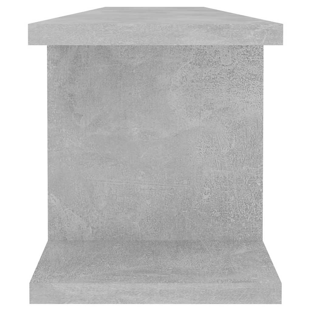 Mensole Parete 2pz Grigio Cemento 90x18x20 cm Legno Multistrato