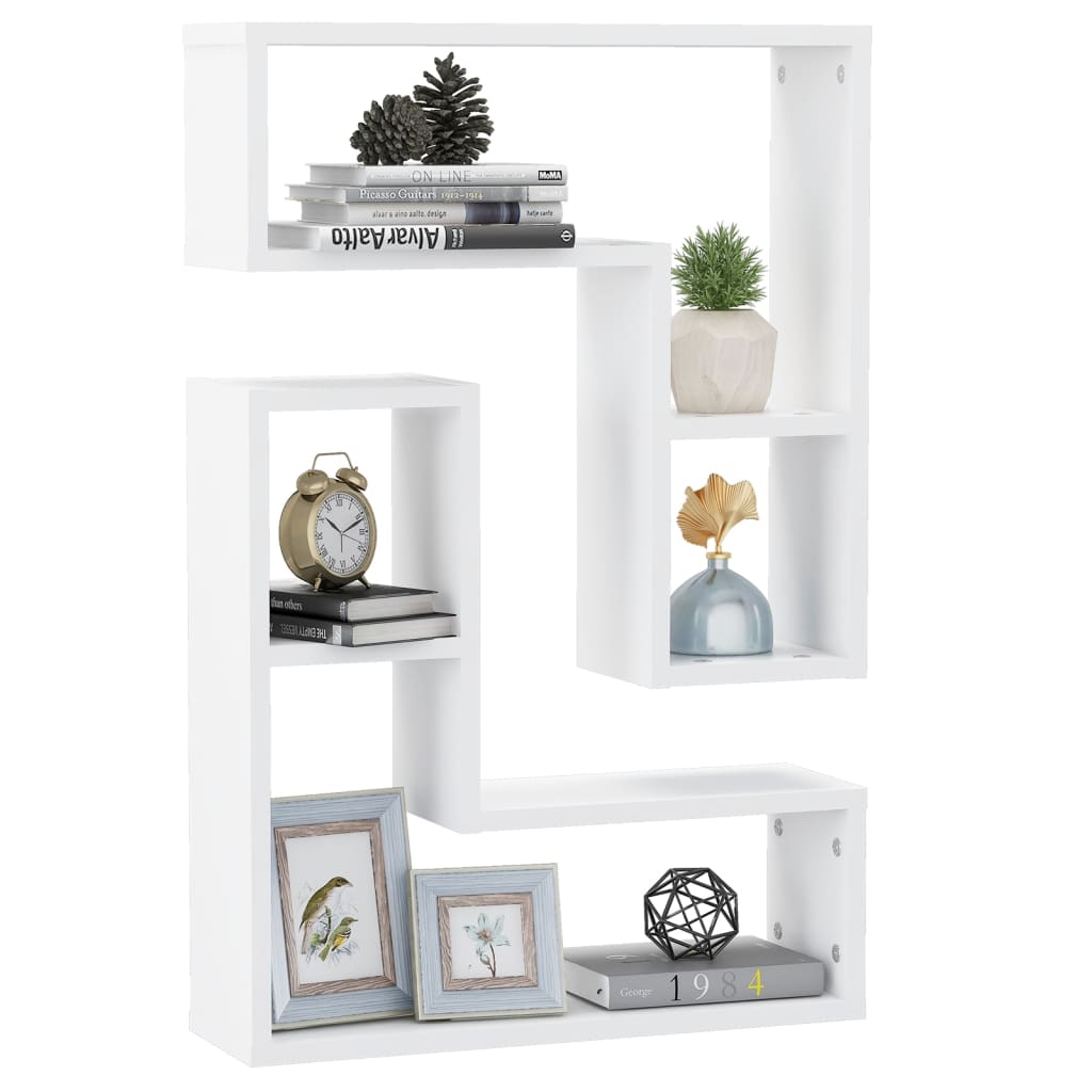 Mensole a Muro 2 pz Bianche 50x15x50 cm in Legno Multistrato | homemem39