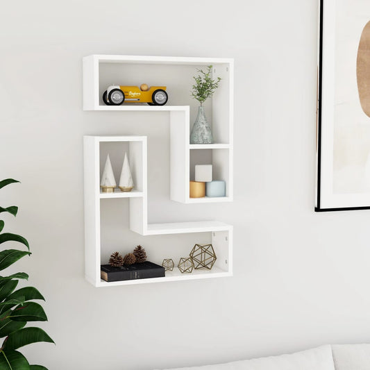 Mensole a Muro 2 pz Bianche 50x15x50 cm in Legno Multistrato | homemem39