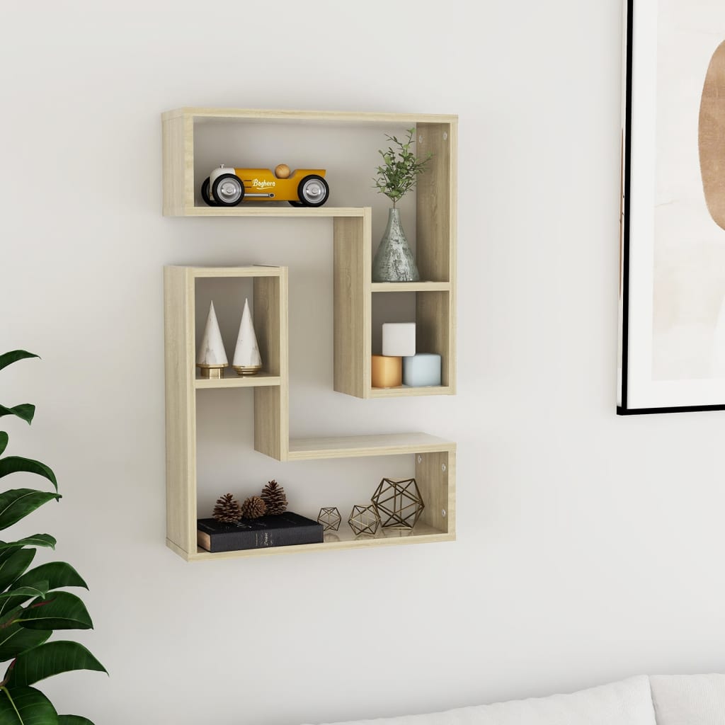 Mensole a Muro 2 pz Rovere Sonoma 50x15x50 cm Legno Multistrato | homemem39