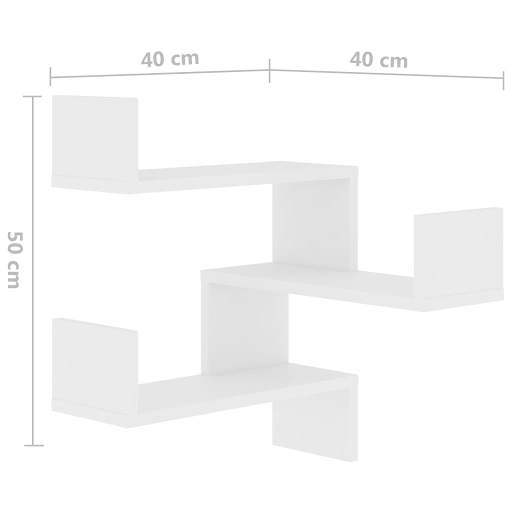 Scaffale Parete Angolo Bianco 40x40x50 cm in Legno Multistrato | homemem39