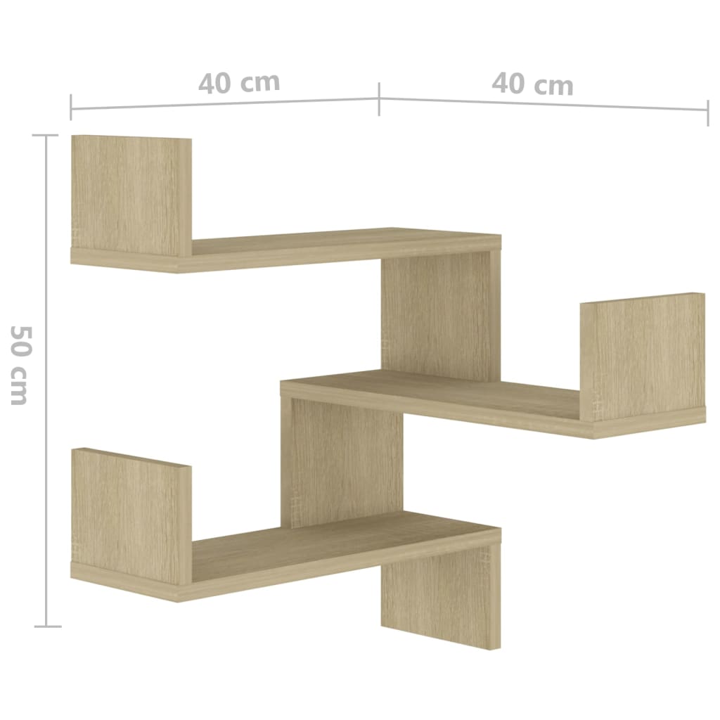 Scaffale Angolare a Muro Sonoma 40x40x50 cm Legno Multistrato | homemem39