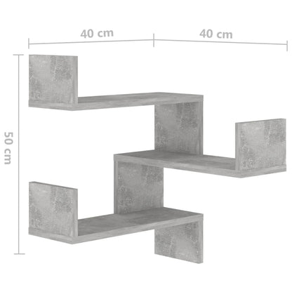 Scaffale Angolare a Muro Grigio Cemento 40x40x50 cm Multistrato | homemem39