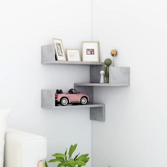 Scaffale Angolare a Muro Grigio Cemento 40x40x50 cm Multistrato | homemem39