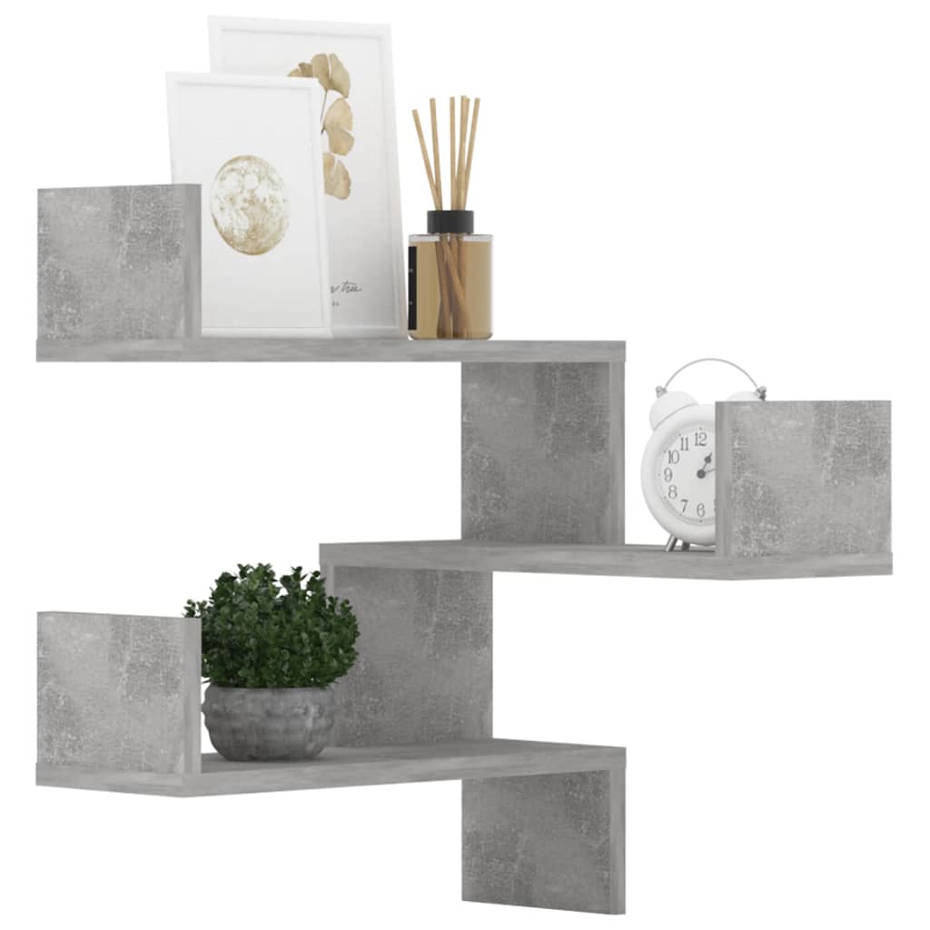 Scaffali Angolari Muro 2pz Grigio Cemento 40x40x50 Multistrato | homemem39