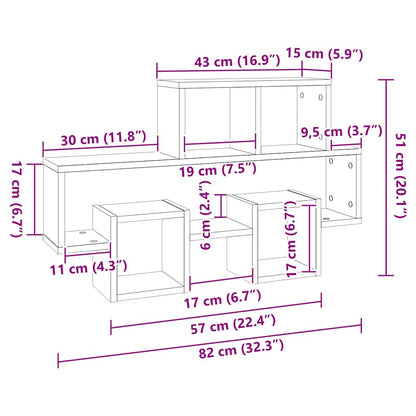 Scaffale a Muro Auto Bianco 82x15x51 cm Legno Multistrato | homemem39