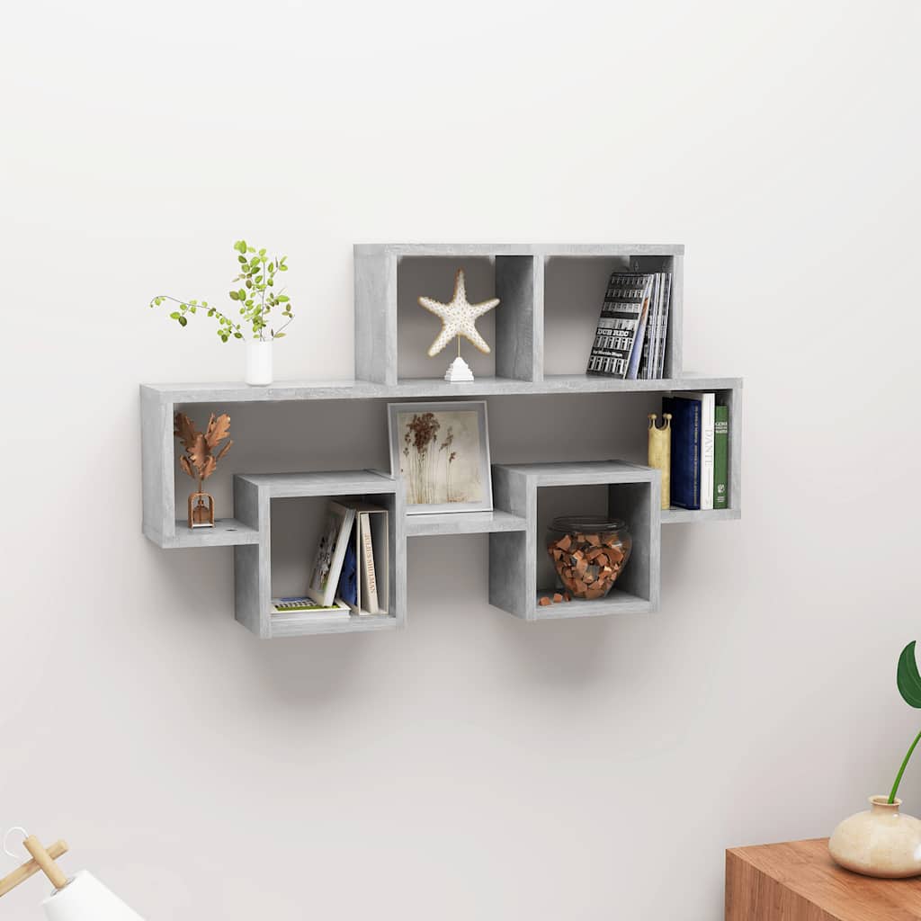 Scaffale Muro Auto Grigio Cemento 82x15x51 cm Legno Multistrato | homemem39