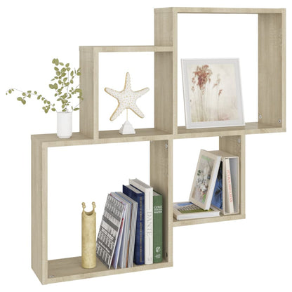 Mensola Muro Cubo Rovere Sonoma 80x15x78,5cm Legno Multistrato | homemem39