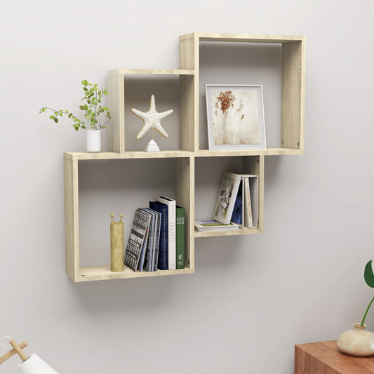 Mensola Muro Cubo Rovere Sonoma 80x15x78,5cm Legno Multistrato | homemem39