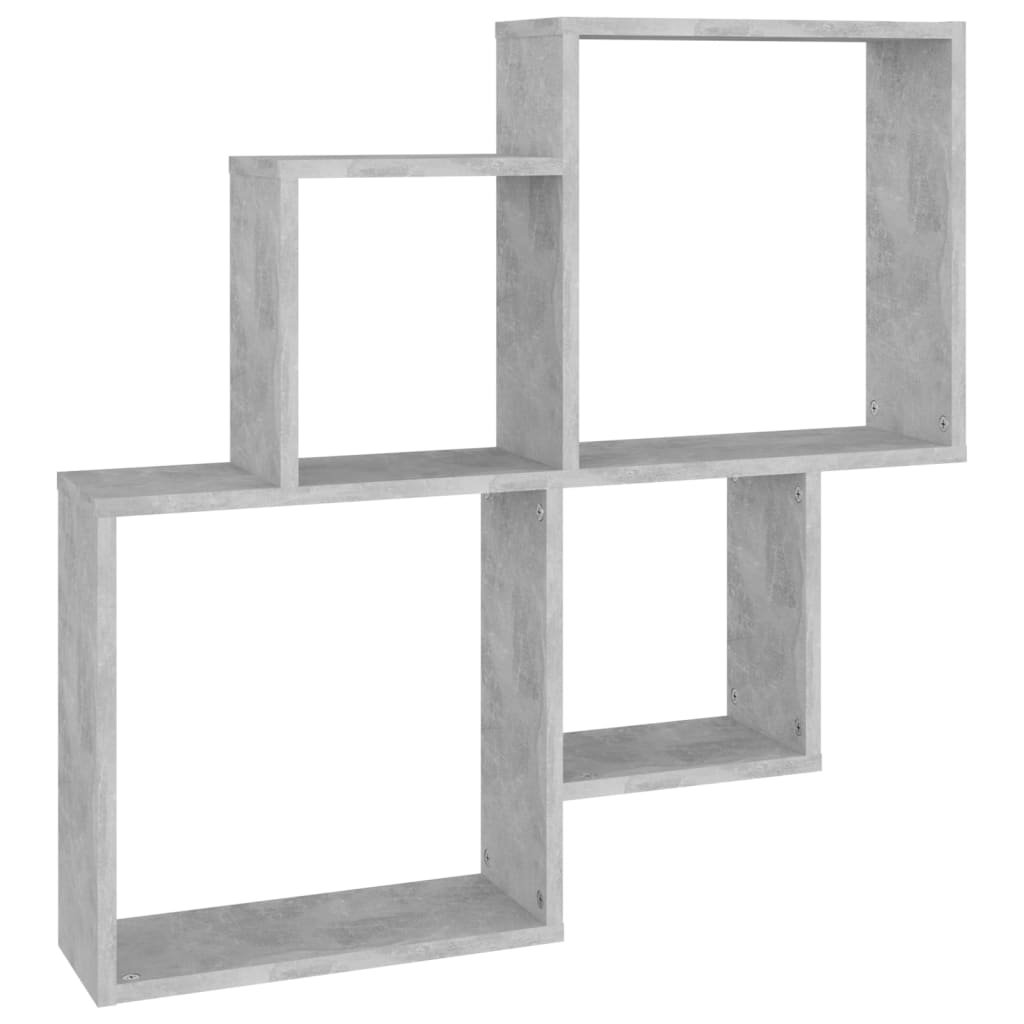 Mensola Muro Cubo Grigio Cemento 80x15x78,5cm Legno Multistrato | homemem39