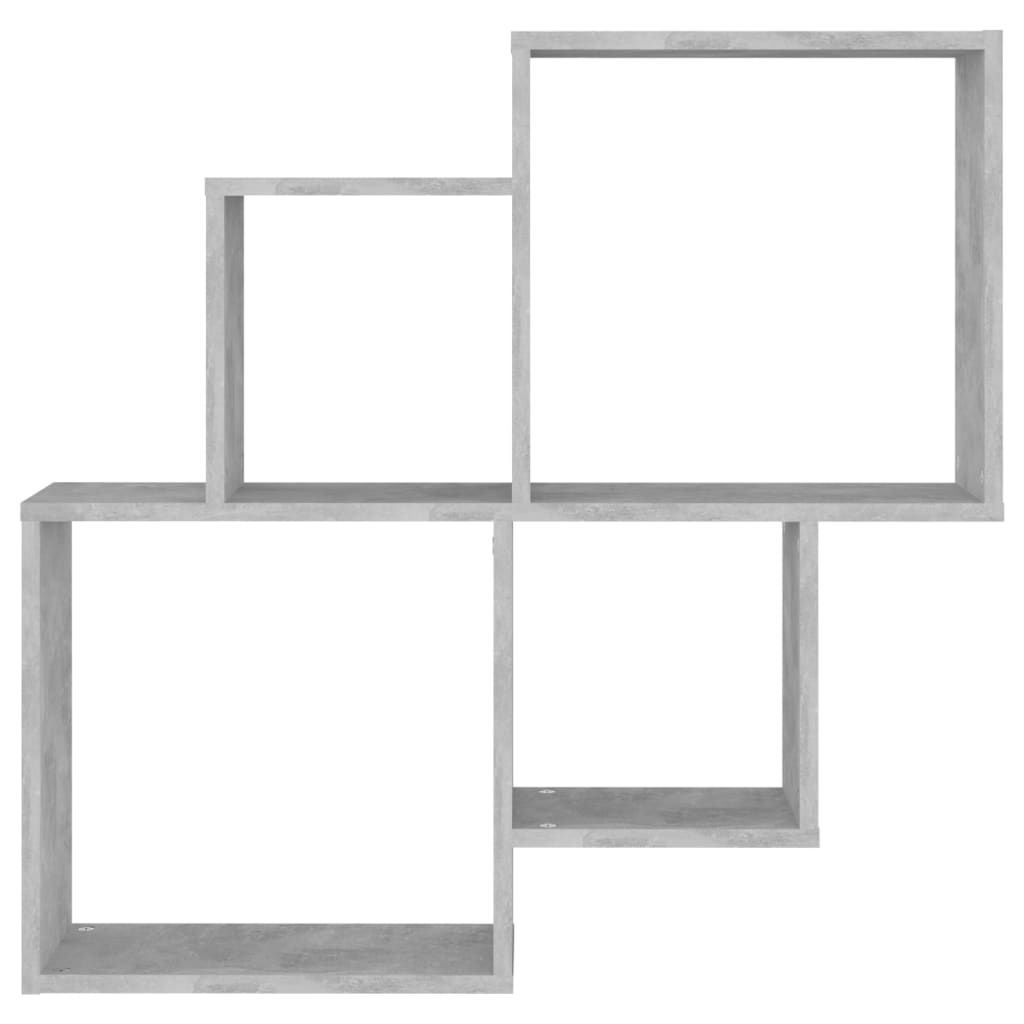 Mensola Muro Cubo Grigio Cemento 80x15x78,5cm Legno Multistrato | homemem39