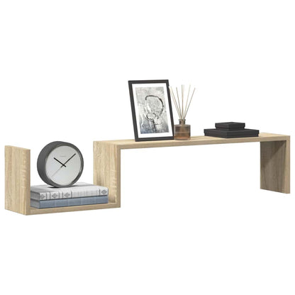 Mensole a Muro 2pz Rovere Sonoma 100x15x20 cm Legno Multistrato