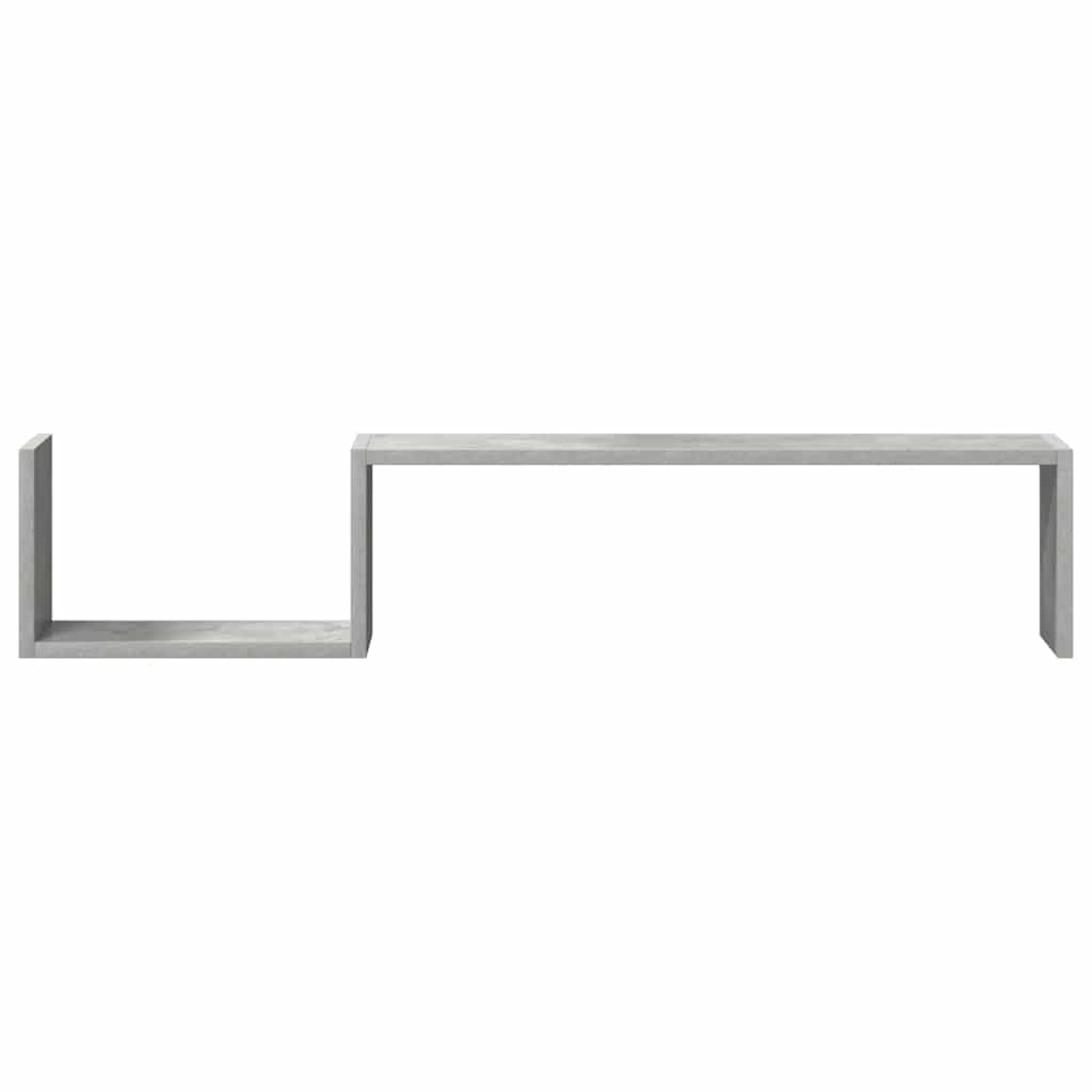Mensole Parete 2pz Grigio Cemento 100x15x20cm Legno Multistrato