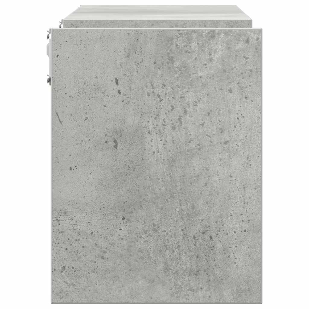 Mensole Parete 2pz Grigio Cemento 100x15x20cm Legno Multistrato