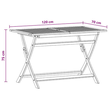 Tavolo Giardino Pieghevole 120x70x75cm Legno Massello Eucalipto | homemem39