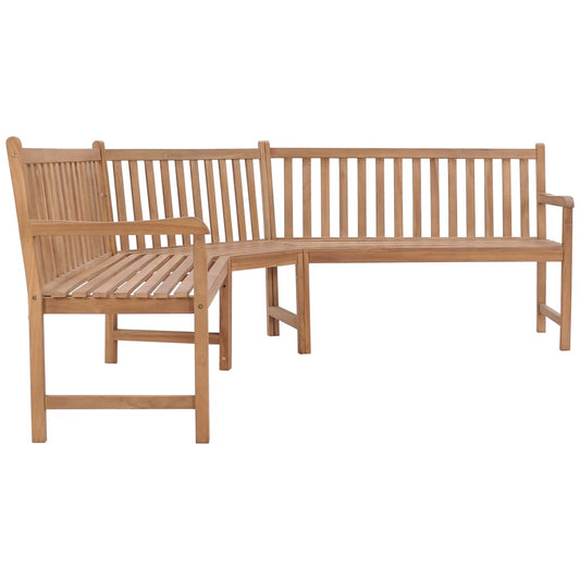 Panchina da Giardino ad Angolo 185x185x90 cm Massello di Teak | homemem39