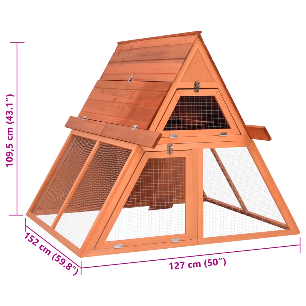 Conigliera 152x127x109,5 cm in Legno Massello di Abete | homemem39