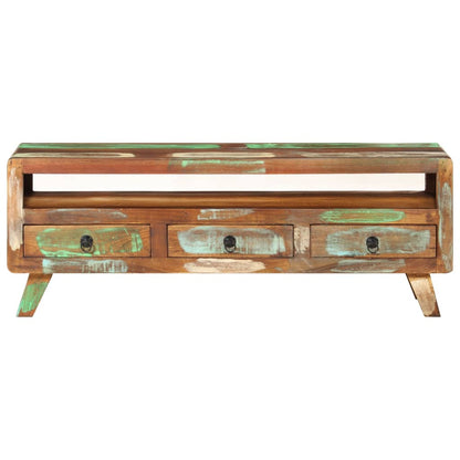 Multicolored TV Stand 110x30x40 cm in Reclaimed Wood