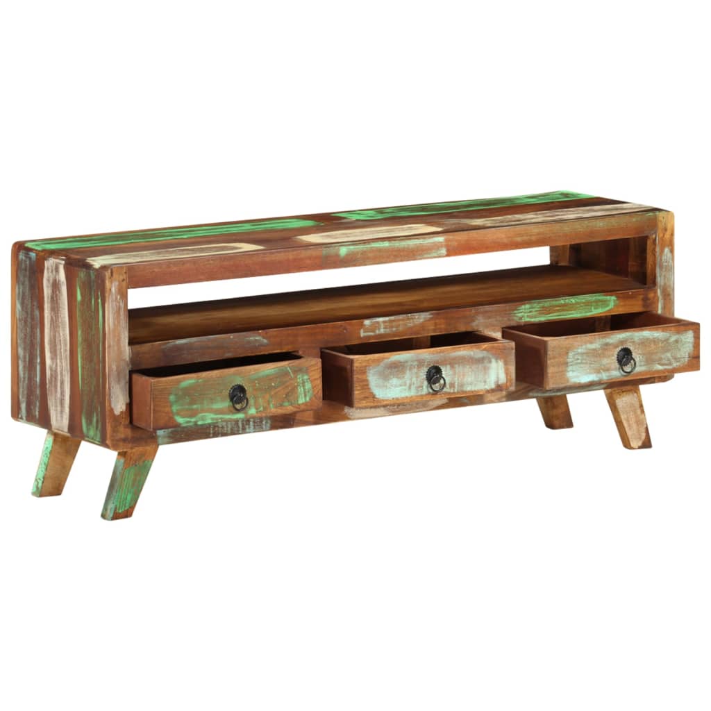 Multicolored TV Stand 110x30x40 cm in Reclaimed Wood