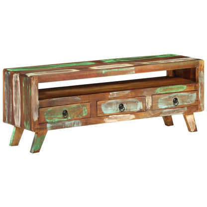 Multicolored TV Stand 110x30x40 cm in Reclaimed Wood