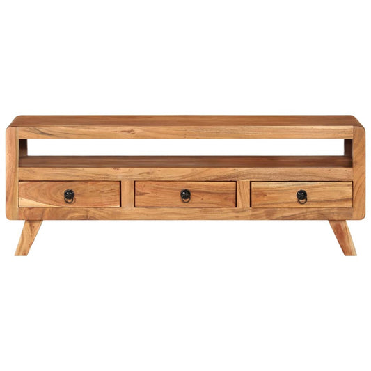 Mobile Porta TV 110x30x40 cm in Legno Massello di Acacia - homemem39