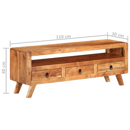 TV Cabinet 110x30x40 cm in Solid Acacia Wood
