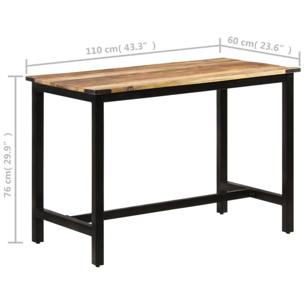 Tavolo da Pranzo 110x60x76 cm in Legno Massello di Mango | homemem39