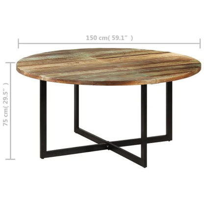 Tavolo da Pranzo 150x75 cm in Legno Massello di Recupero | homemem39