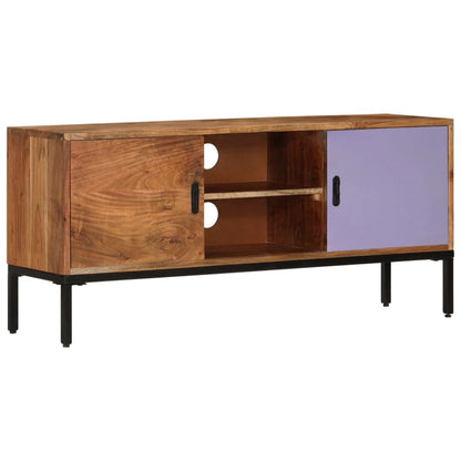 Honey Brown and Gray TV Cabinet 110x30x50cm in Acacia Wood