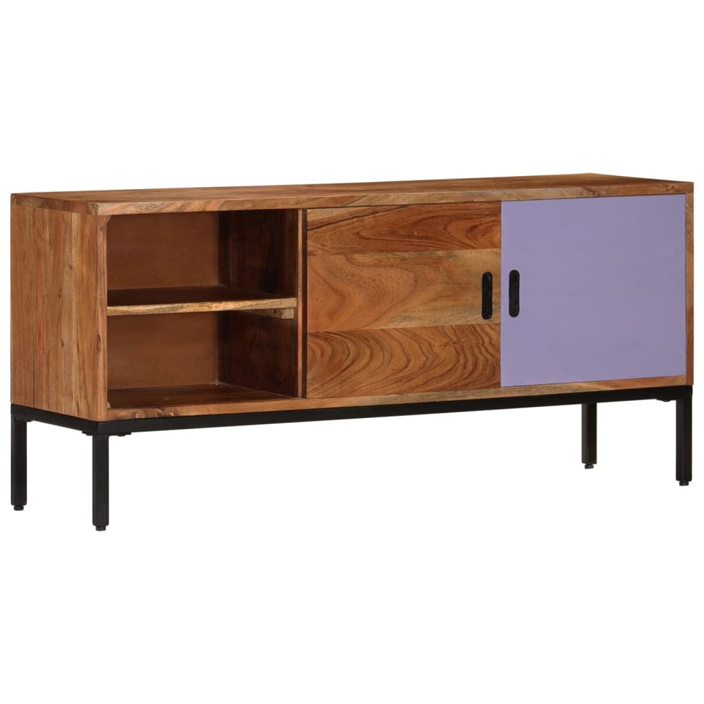 Honey Brown and Gray TV Cabinet 110x30x50cm in Acacia Wood