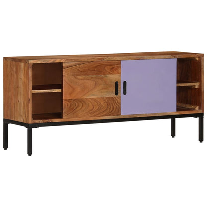 Honey Brown and Gray TV Cabinet 110x30x50cm in Acacia Wood