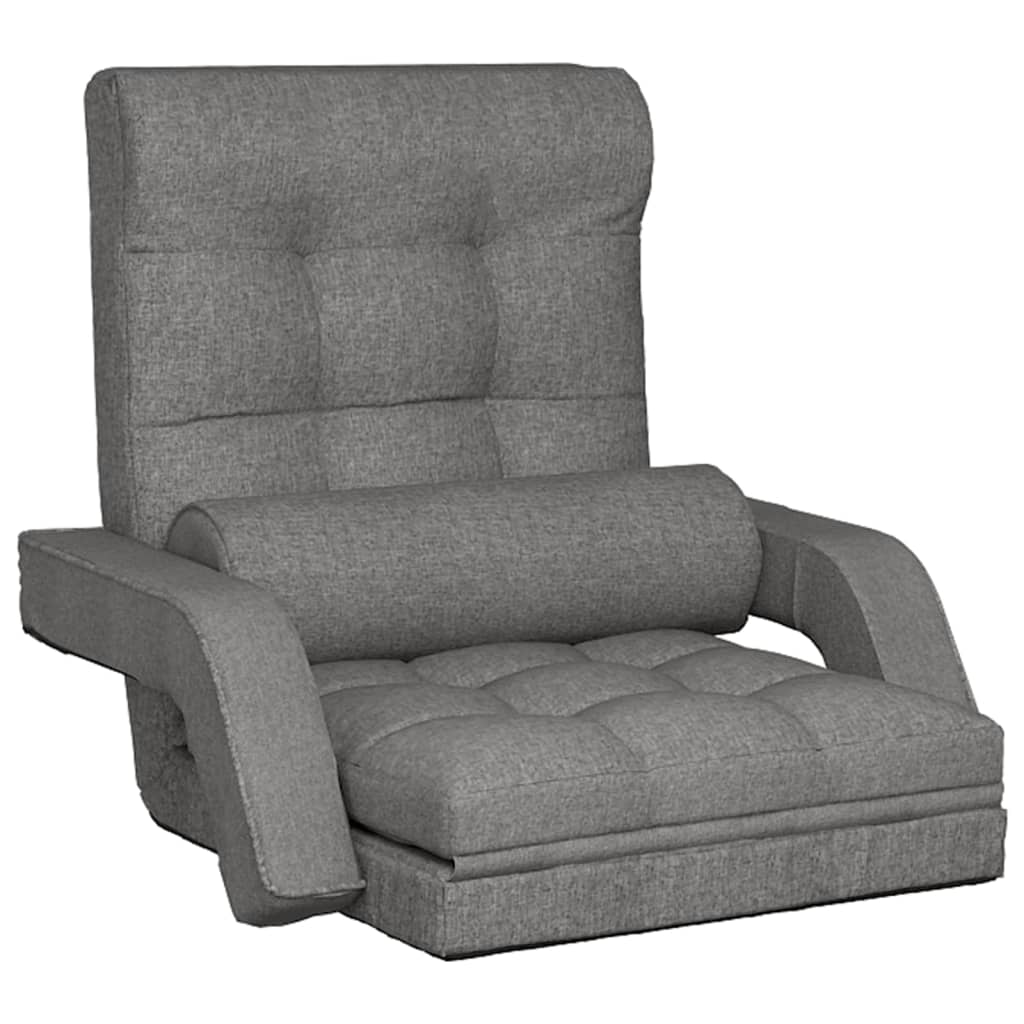 Sedia da Terra Pieghevole Funzione Letto Tessuto Grigio Chiaro | homemem39