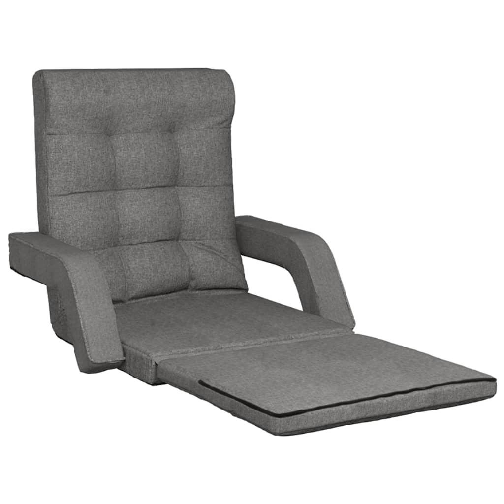 Sedia da Terra Pieghevole Funzione Letto Tessuto Grigio Chiaro | homemem39