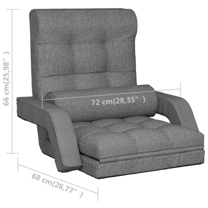 Sedia da Terra Pieghevole Funzione Letto Tessuto Grigio Chiaro | homemem39