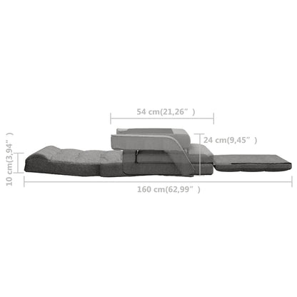 Sedia da Terra Pieghevole Funzione Letto Tessuto Grigio Chiaro | homemem39
