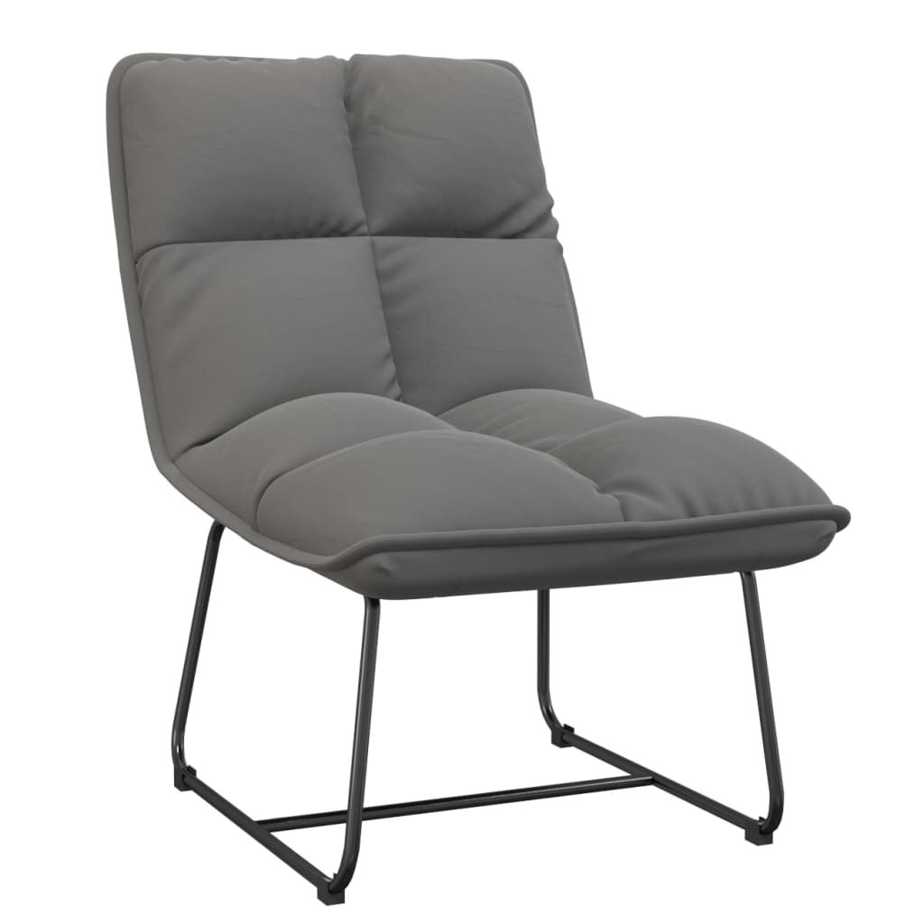 Poltrona con Struttura in Metallo Grigio Chiaro in Velluto | homemem39