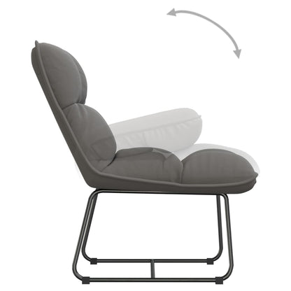 Poltrona con Struttura in Metallo Grigio Chiaro in Velluto | homemem39