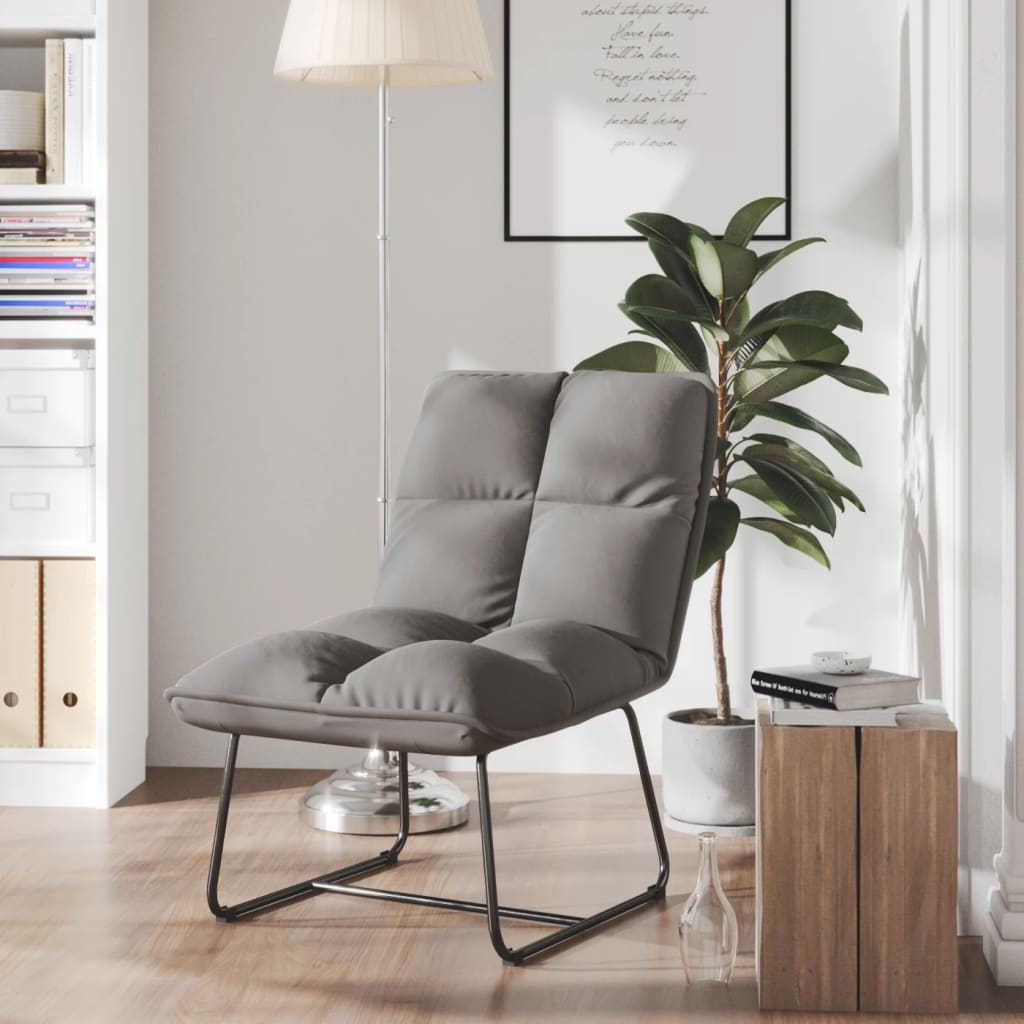Poltrona con Struttura in Metallo Grigio Chiaro in Velluto | homemem39