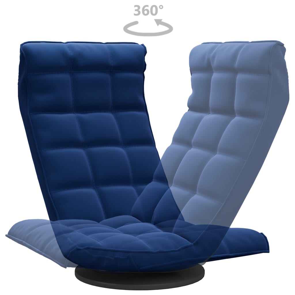 Sedia da Pavimento Girevole Blu in Velluto | homemem39